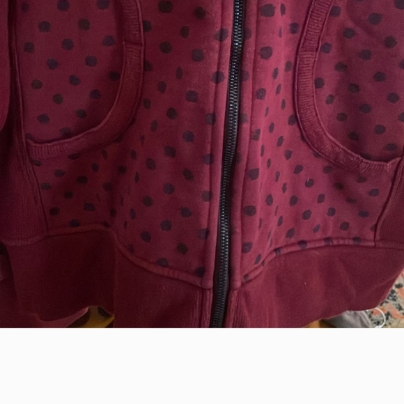 Lululemon Scuba Hoodie IIGhost Dot Heathered Cranberry Bordeaux Drama size 12 - Picture 5 of 9